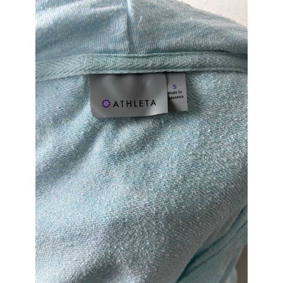 Athleta No Rush Drawstring V-Neck Sweatshirt Pullover Hoodie -Teal Size Small - Picture 8 of 11